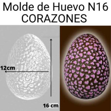 PLACA HUEVO Nº16 DECORADA C/CORAZONES D.E.L