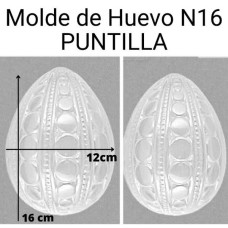 PLACA D.E.L. HUEVO Nº16 DECORADA PUNTILLA PERLAS
