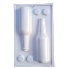PLACA  PARA BOMBON/SOUVENIR BOTELLA DOBLE BLANCA N°1680C
