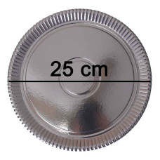 BANDEJA CARTON REDONDA PLATEADA Nº3 (25cm) RAF