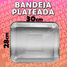 BANDEJA CARTON RECTANGULAR PLATEADA Nº5 (28x30cm) RAF
