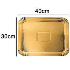 BANDEJA CARTON RECTANGULAR DORADA Nº6  2 1/2kg (30X40cm)