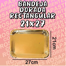 BANDEJA CARTON RECTANGULAR REPOSTERA DORADA Nº5 (21x27cm)