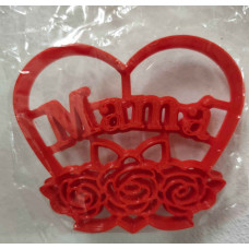 CORTANTE MARCADOR PLASTICO 3D CORAZON MAMA FLOR x1 DESIGN