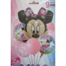 SET GLOBOS MINNIE x9