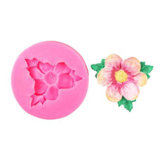 MOLDE SILICONA FLOR CON HOJA