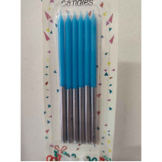 VELA BICOLOR CELESTE/DORADO 12cm x6