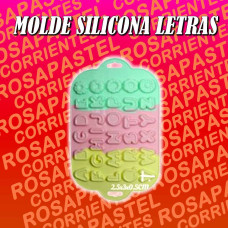 MOLDE SILICONA TRICOLOR LETRA ABECEDARIO