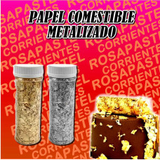 PAPEL METALIZADO COMESTIBLE PLATEADO