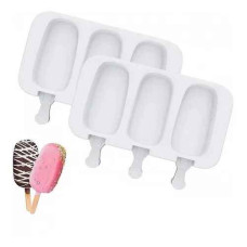 MOLDE SILICONA HELADO 3 CAVIDADES LISO