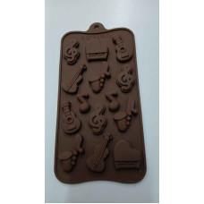 MOLDE SILICONA PARA BOMBON MUSICA