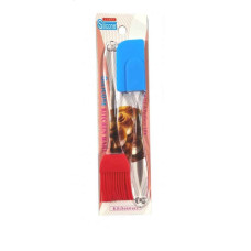 PINCEL Y ESPATULA SILICONA MANGO ACRILICO CHICO