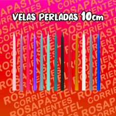 VELA PERLADA 10cm VIOLETA