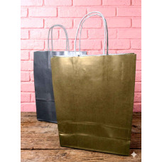 BOLSA C/MANIJA PLATEADA 30x41