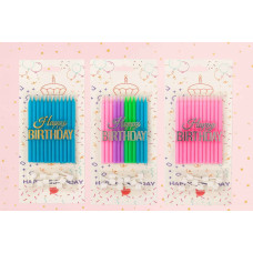 BLISTER VELA CON PORTAVELA Y ACCESORIO VARIOS COLORES 9 cm x12