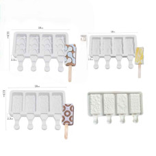 MOLDE SILICONA HELADO 4 CAVIDADES SURTIDO
