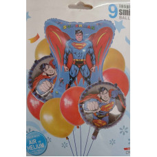 SET GLOBOS SUPERMAN x9