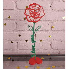 ADORNO ROSA I LOVE YOU 3D