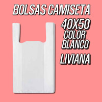 BOLSA CAMISETA 40X50 BLANCA (liviana)