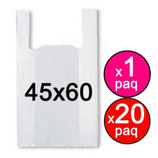 BOLSA CAMISETA 45x60 BLANCA