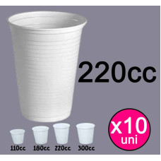 VASO PLASTICO 220cc x10