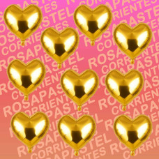 GLOBO CORAZON 12,5CM X10 DORADO