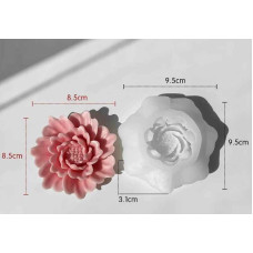 MOLDE SILICONA ROSA FLOR VELA GRANDE