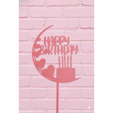 TOPPER HAPPY BIRTHDAY MEDIA LUNA ROSA 3D