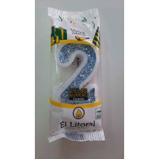 VELA NUMERO LITORAL CELESTE 2