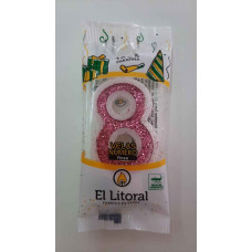 VELA NUMERO LITORAL ROSA 8