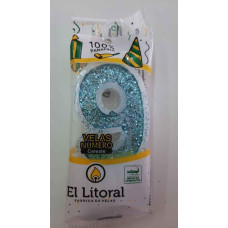 VELA NUMERO LITORAL CELESTE 9