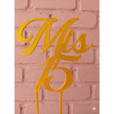 TOPPER MIS 15 DORADO 3D