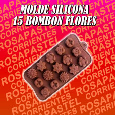 MOLDE SILICONA BOMBON 15 FLORES