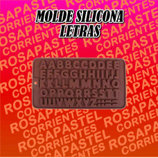 MOLDE SILICONA MARRON LETRAS Y SIMBOLOS