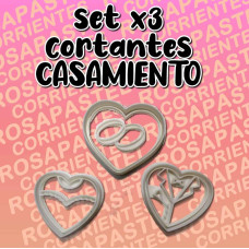 SET 3 CORTANTES CASAMIENTO 3D