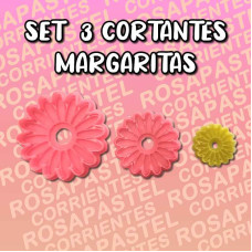 SET 3 CORTANTES MARGARITAS 3D