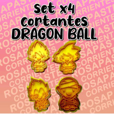 SET 4 CORTANTES DRAGON BALL 3D