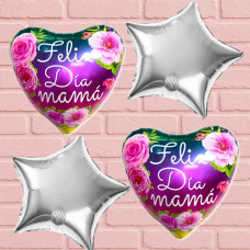 SET GLOBOS DIA DE LA MADRE FLORES