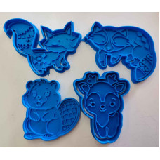 SET 4 CORTANTES ANIMALES DEL BOSQUE 3D